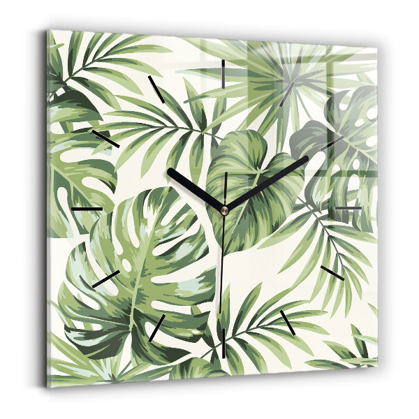 Reloj de pared cuadrado Patrón tropical