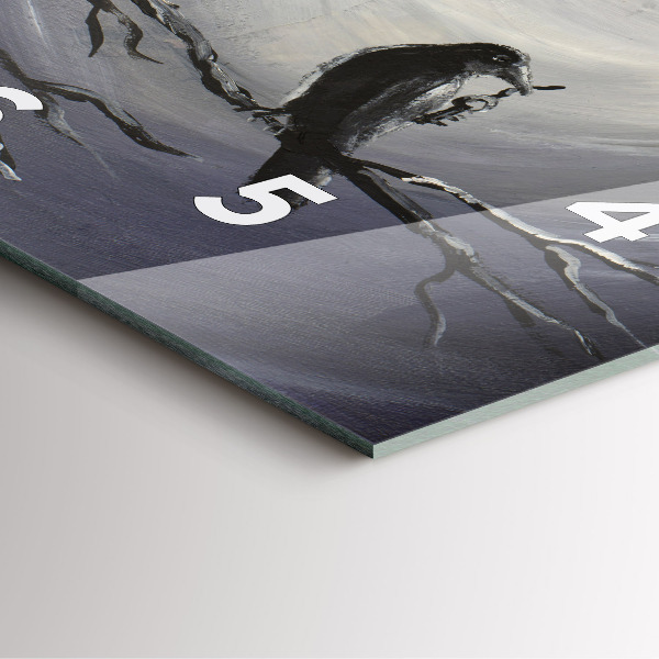 Reloj de pared cuadrado Cuervo a la luz de la luna