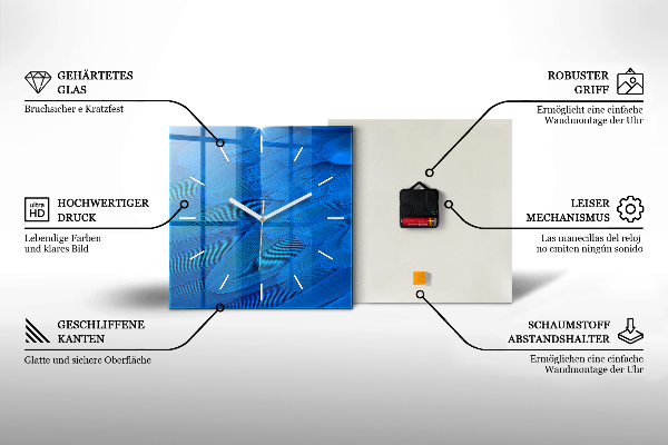 Reloj de pared cuadrado Cuervo a la luz de la luna