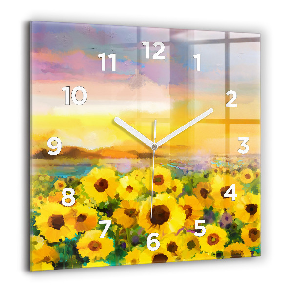 Reloj cuadrado Campo de girasoles