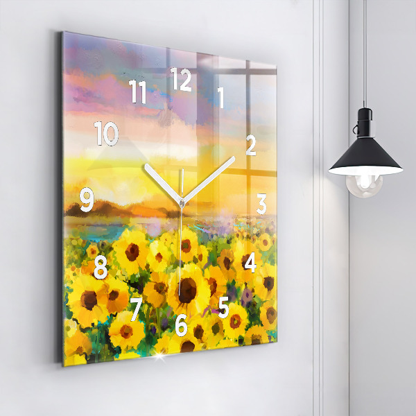 Reloj cuadrado Campo de girasoles
