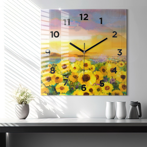 Reloj cuadrado Campo de girasoles