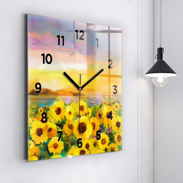 Reloj cuadrado Campo de girasoles