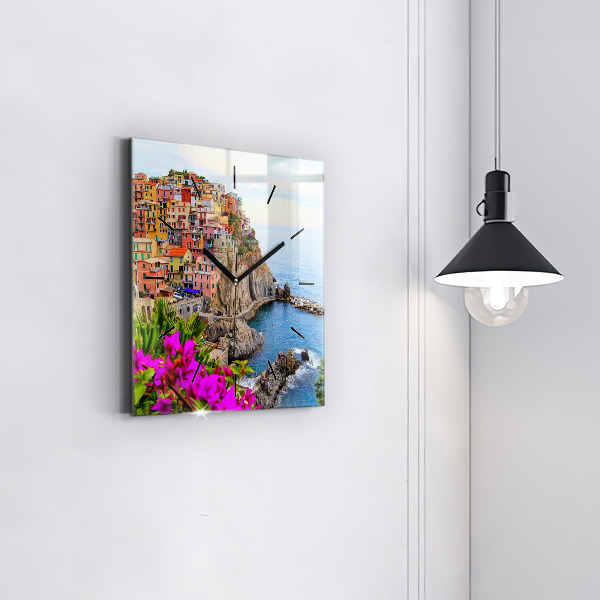 Reloj de pared cuadrado Costa de Cinque Terre