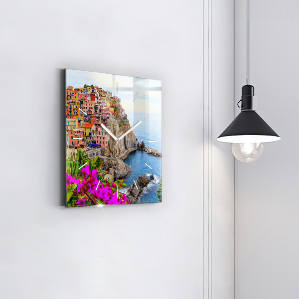 Reloj de pared cuadrado Costa de Cinque Terre