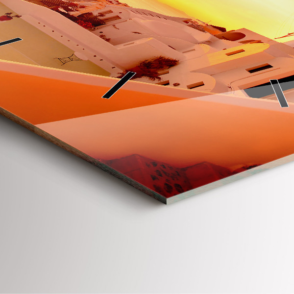 Reloj cuadrado Antiguo molino de viento en Santorini