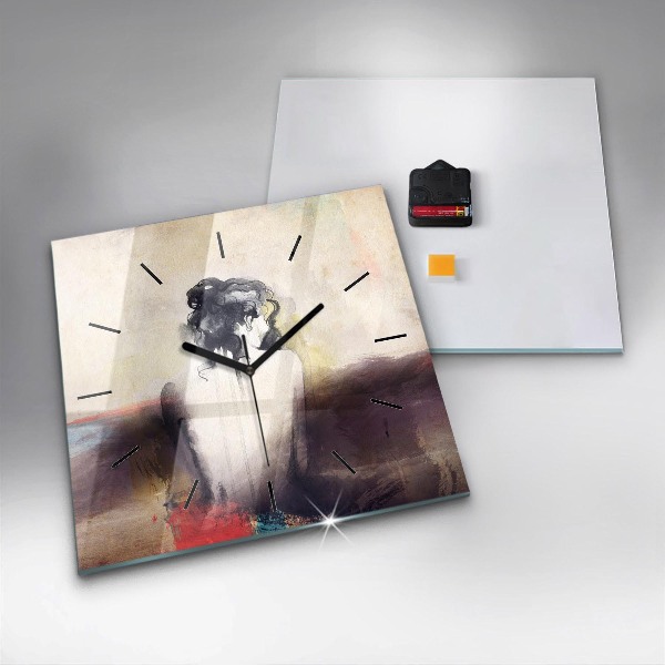 Reloj cuadrado Retrato abstracto de una mujer