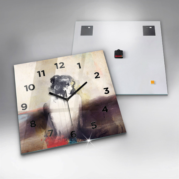 Reloj cuadrado Retrato abstracto de una mujer