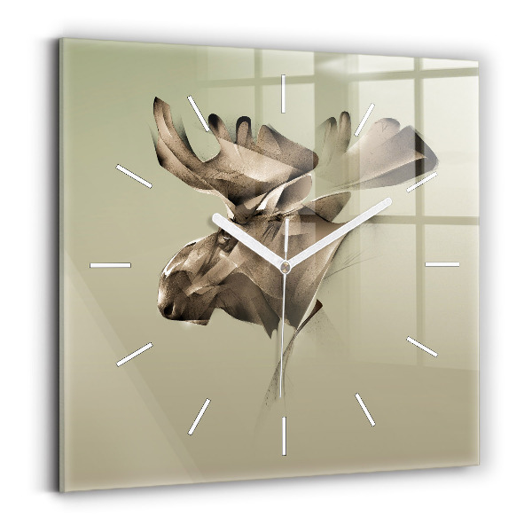 Reloj de pared cuadrado Alce gráfico