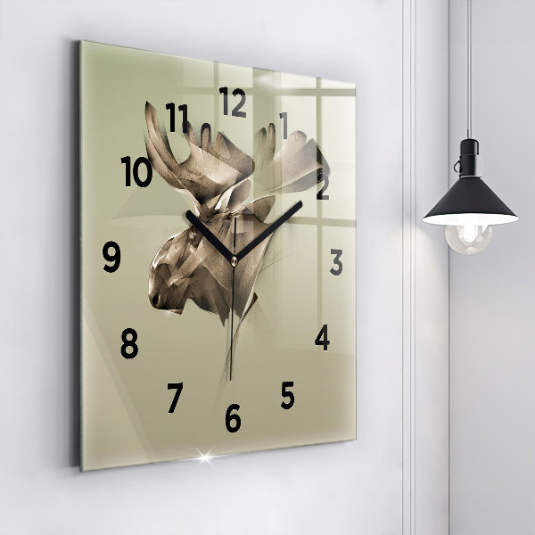 Reloj de pared cuadrado Alce gráfico