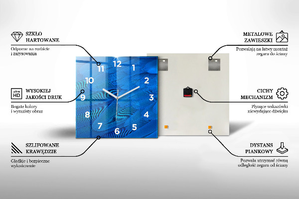 Reloj de pared cuadrado Pintura al óleo yate mar