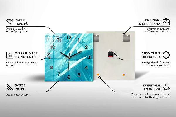 Reloj de pared cuadrado Pintura al óleo yate mar
