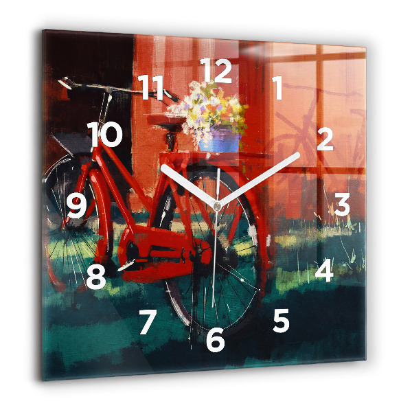 Reloj de pared cuadrado Bicicleta pintada