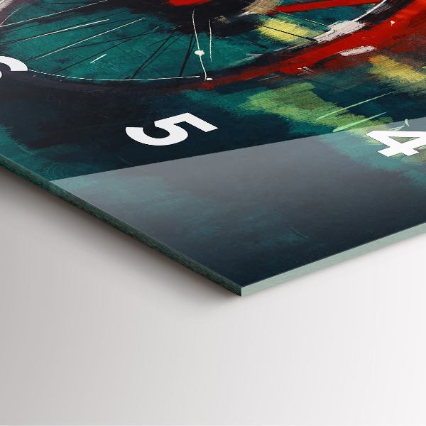 Reloj de pared cuadrado Bicicleta pintada