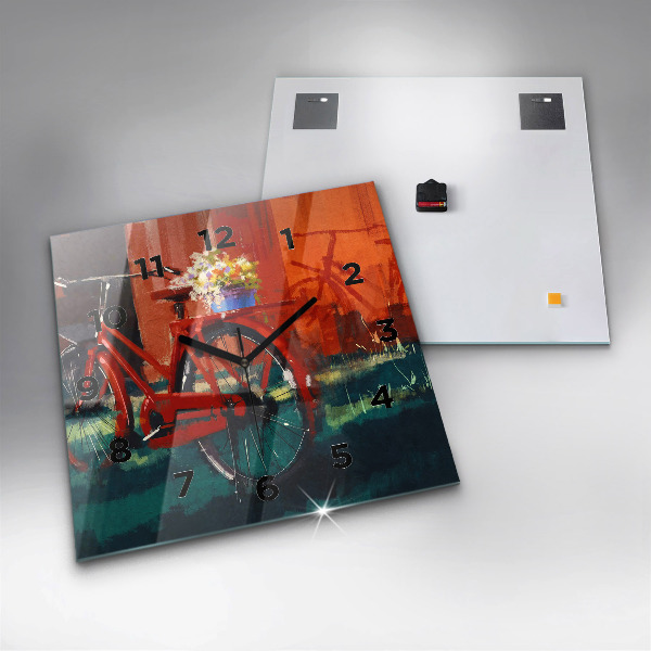 Reloj de pared cuadrado Bicicleta pintada