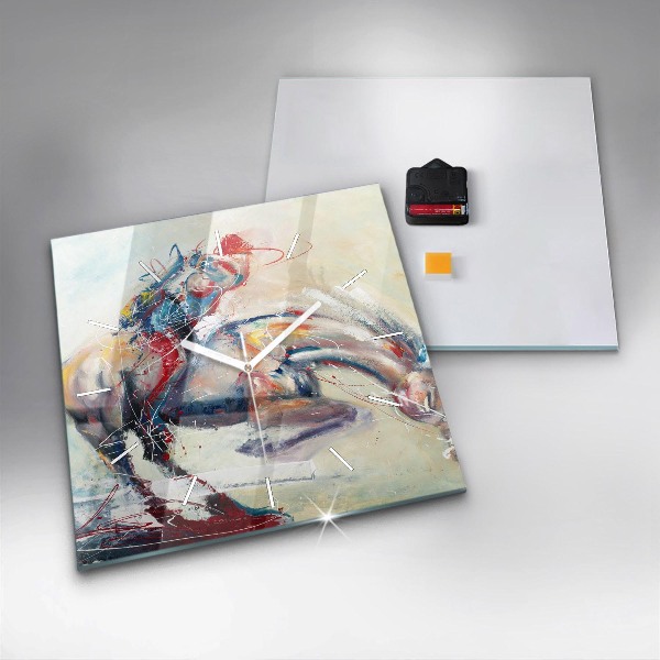 Reloj cuadrado Ilustración Caballos al galope