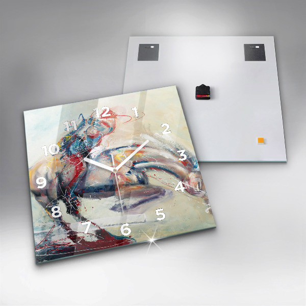 Reloj cuadrado Ilustración Caballos al galope