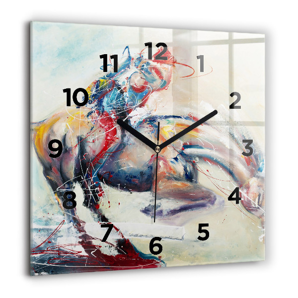 Reloj cuadrado Ilustración Caballos al galope