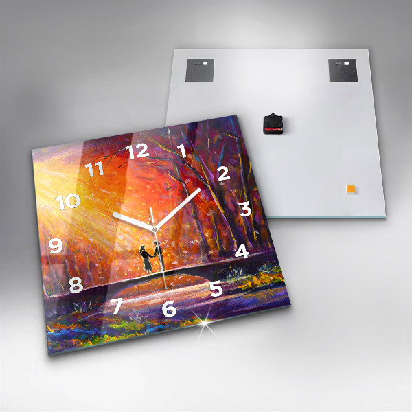 Reloj cuadrado Pareja en el bosque