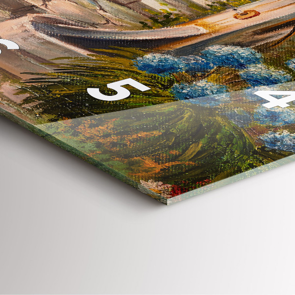 Reloj cuadrado Composición al óleo en un bosque