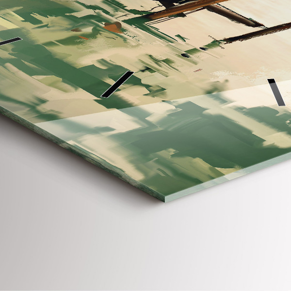 Reloj cuadrado Barcos de pesca en el puerto