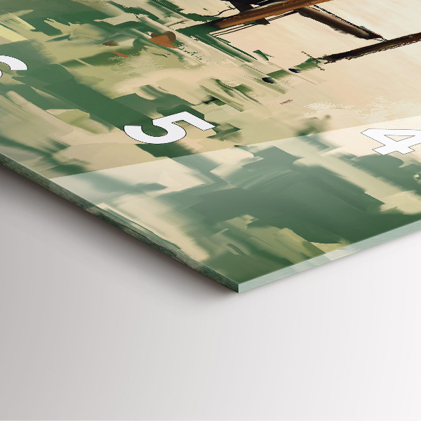 Reloj cuadrado Barcos de pesca en el puerto