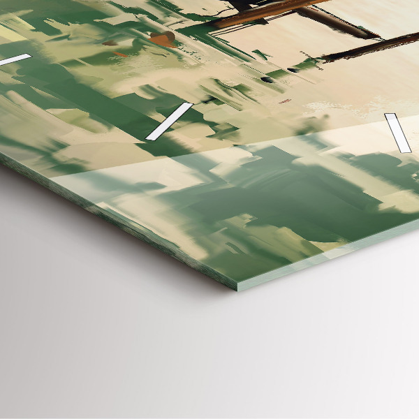 Reloj cuadrado Barcos de pesca en el puerto