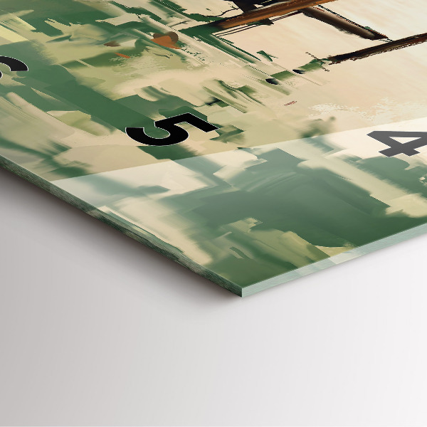 Reloj cuadrado Barcos de pesca en el puerto