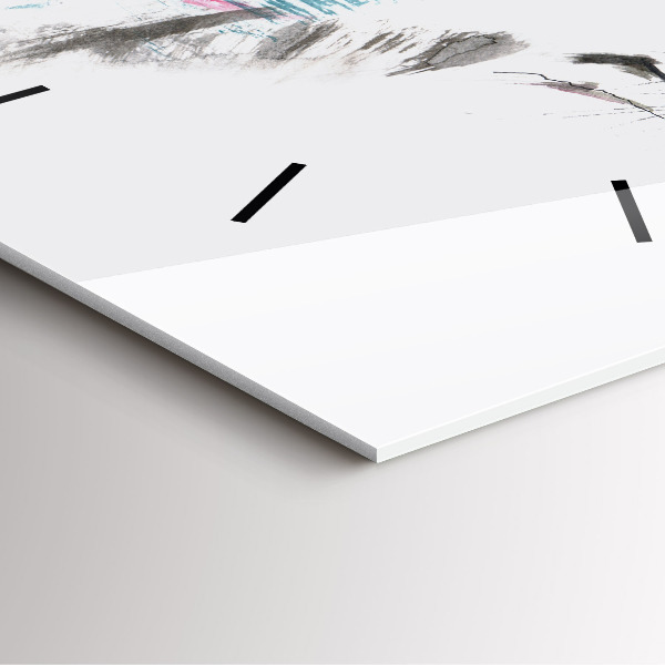 Reloj de pared cuadrado Perfil de un lobo pintado