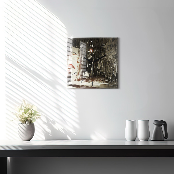 Reloj cuadrado Mujer en una noche lluviosa