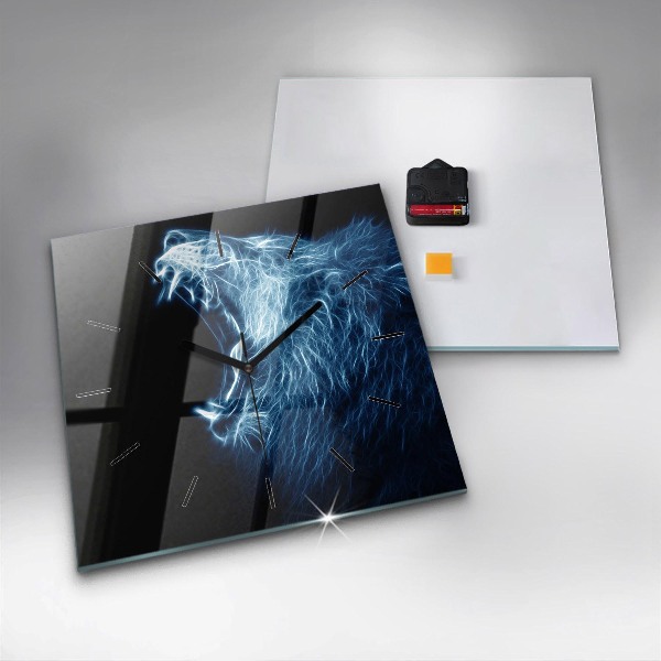 Reloj de pared cuadrado Lenguaje corporal del león salvaje