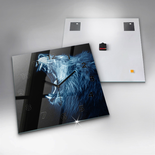 Reloj de pared cuadrado Lenguaje corporal del león salvaje