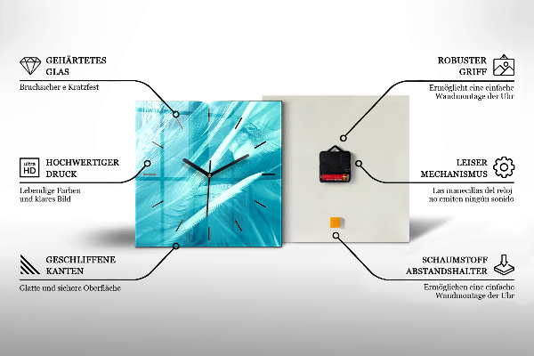 Reloj cuadrado Sensibilidad humana del pensamiento