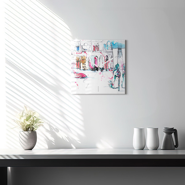 Reloj de pared cuadrado Elemento de feminidad