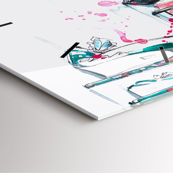 Reloj de pared cuadrado Elemento de feminidad