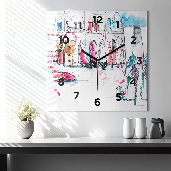 Reloj de pared cuadrado Elemento de feminidad