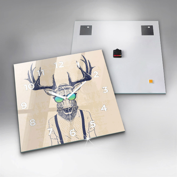 Reloj de pared cuadrado Ciervo abstracto