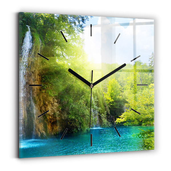 Reloj de pared cuadrado Paisaje lagunar
