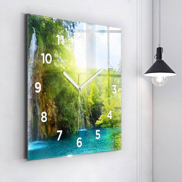 Reloj de pared cuadrado Paisaje lagunar