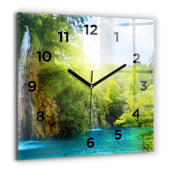 Reloj de pared cuadrado Paisaje lagunar