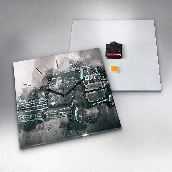 Reloj de pared cuadrado Coche antiguo