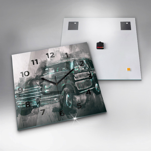 Reloj de pared cuadrado Coche antiguo