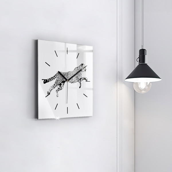 Reloj de pared cuadrado Silueta de una pantera