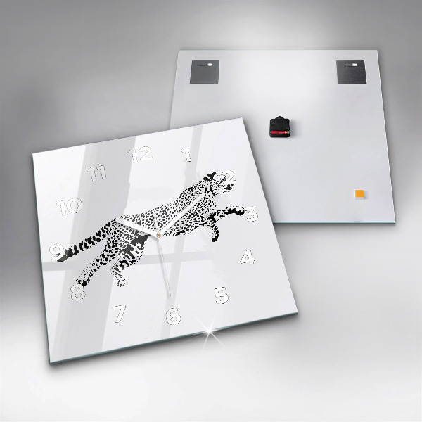 Reloj de pared cuadrado Silueta de una pantera