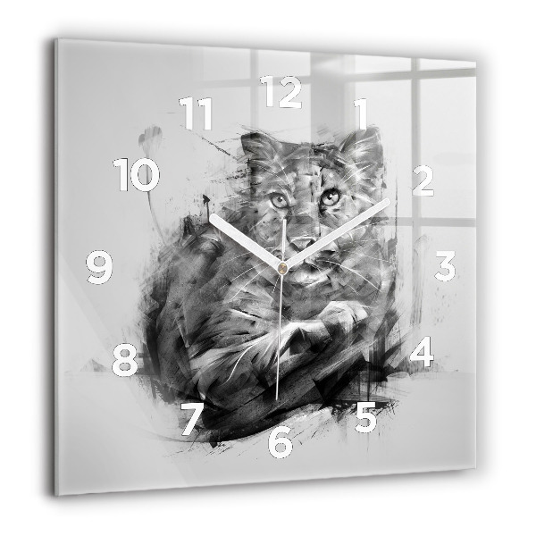 Reloj de pared cuadrado León pintado
