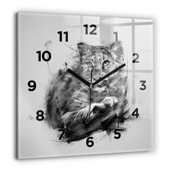 Reloj de pared cuadrado León pintado
