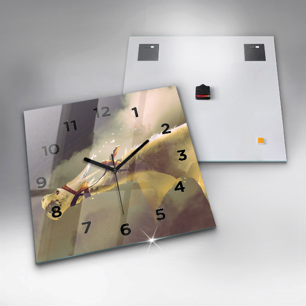 Reloj cuadrado Ilustración de un jinete de dragón