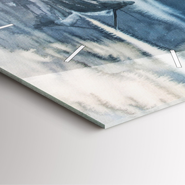 Reloj de pared cuadrado Lago de invierno Barco