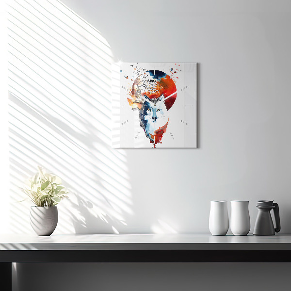 Reloj cuadrado Hombre Lobo Luna Llena y Luna