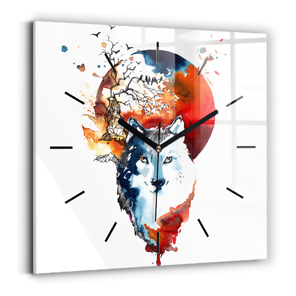 Reloj cuadrado Hombre Lobo Luna Llena y Luna